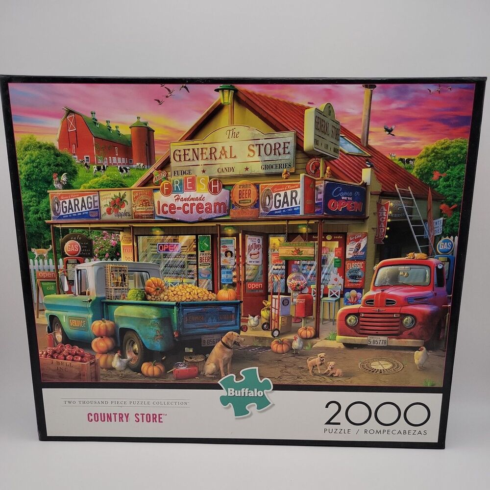 Buffalo Country Store 2000 Piece Jigsaw Puzzle Labrador Vintage Truck